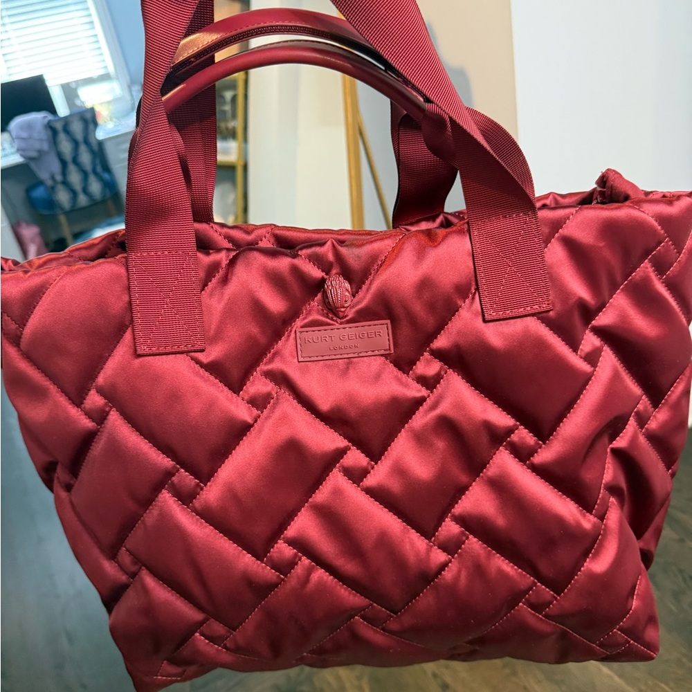 Kurt Geiger Burgundy Quilted Tote